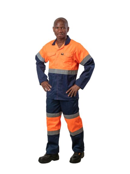 Vulcan 65/35 hi viz two tone worksuit
