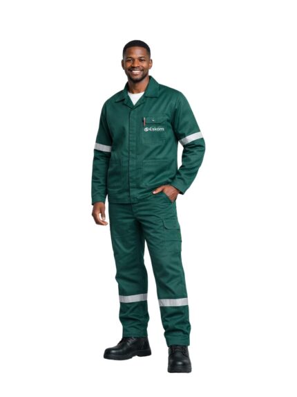 Vulcan 65/35 premium acid resistant conti suit in emerald green worn by model