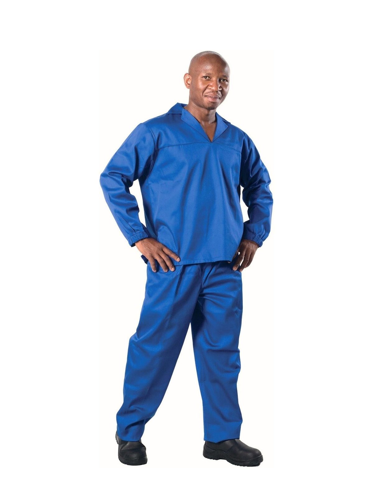 vulcan-80-20-pyjama-suit-royal Vulcan 80/20 pyjama suit in royal blue with gumboots worn by model