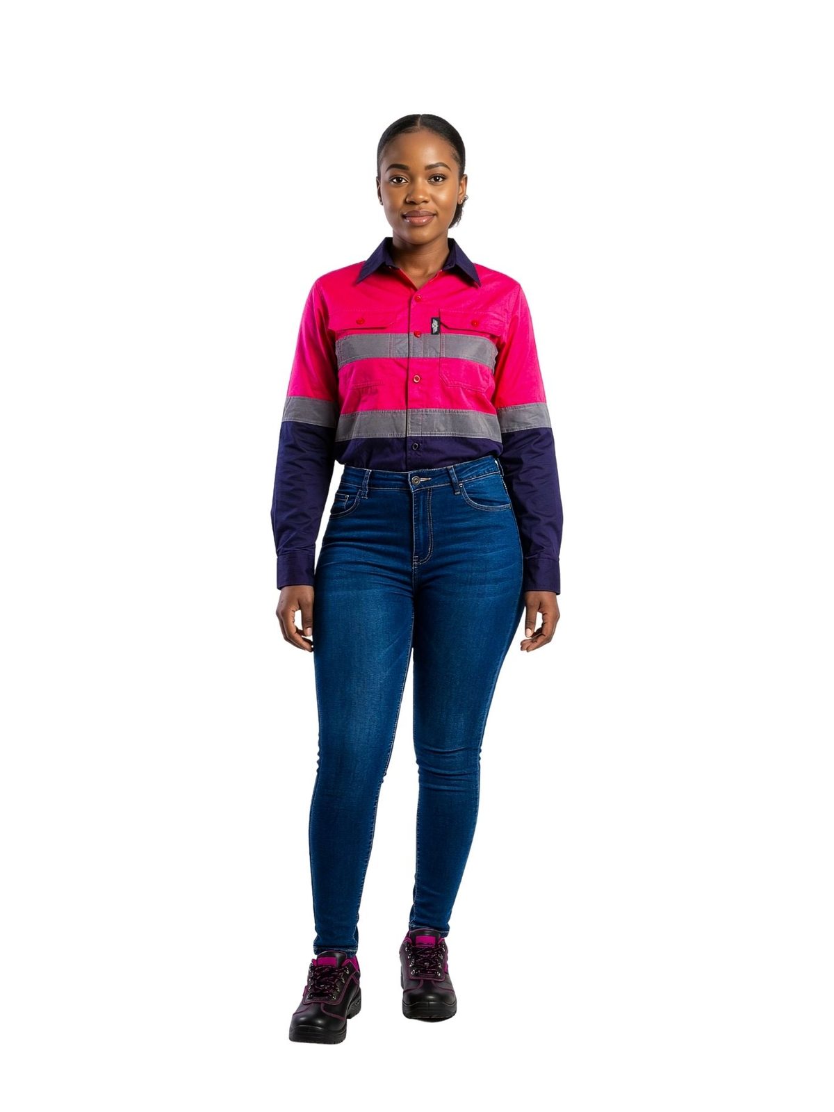 vulcan-ladies-hi-viz-vented-workshirt-pink